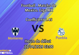 Pronostic Monterrey – Puebla en Liga MX Clausura. Analyse xG, H2H, cotes et verdict. Pariez malin avec African-Football.com.