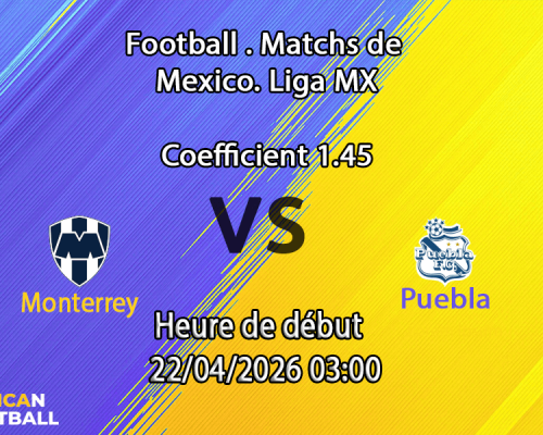 Pronostic Monterrey – Puebla en Liga MX Clausura. Analyse xG, H2H, cotes et verdict. Pariez malin avec African-Football.com.