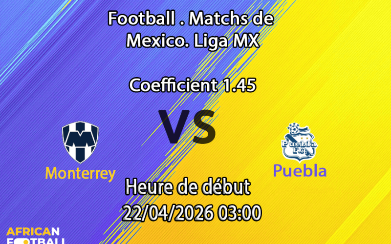 Pronostic Monterrey – Puebla en Liga MX Clausura. Analyse xG, H2H, cotes et verdict. Pariez malin avec African-Football.com.