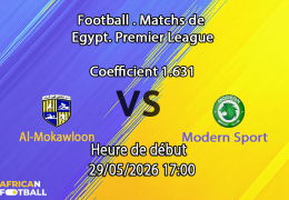 Pronostic Al-Mokawloon Modern Sport au Arab Contractors Stadium Le Caire, Tour de Relégation 29 mai 2026