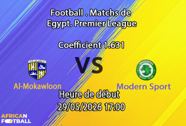 Pronostic Al-Mokawloon Modern Sport au Arab Contractors Stadium Le Caire, Tour de Relégation 29 mai 2026