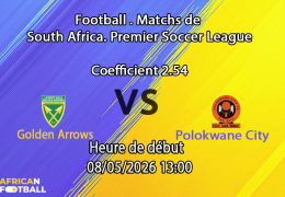 Pronostic Golden Arrows Polokwane City — Princess Magogo Stadium Durban, journée 28 Betway Premiership 9 mai 2026