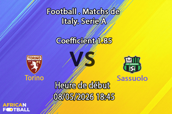 Pronostic Torino Sassuolo, Stadio Olimpico, Serie A J36, 8 mai 2026