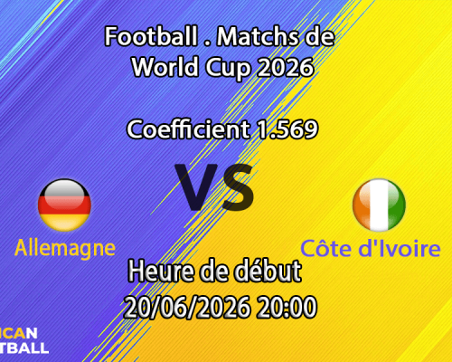 Pronostic Allemagne - Côte d'Ivoire – BMO Field Toronto, Coupe du Monde 2026 Groupe E, 20 juin 2026