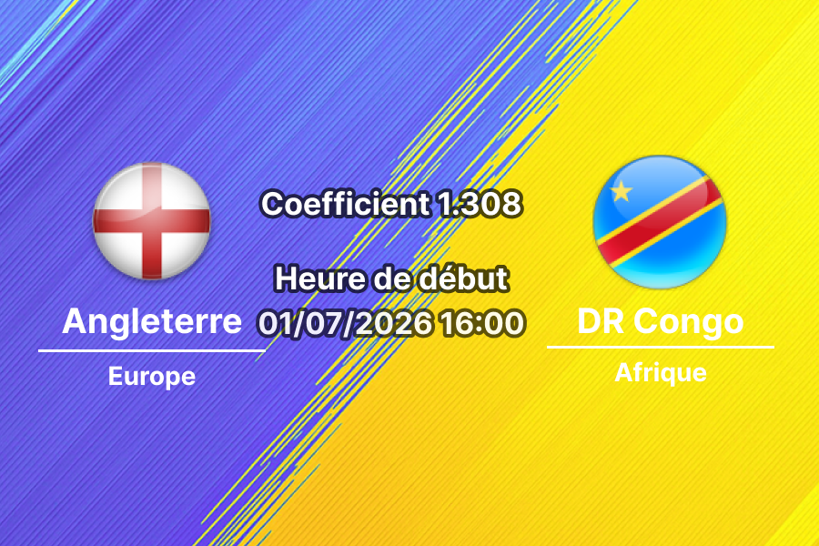 Pronostic Angleterre DR Congo – Mercedes-Benz Stadium Atlanta, 16es de finale Coupe du Monde 2026, 1er juillet