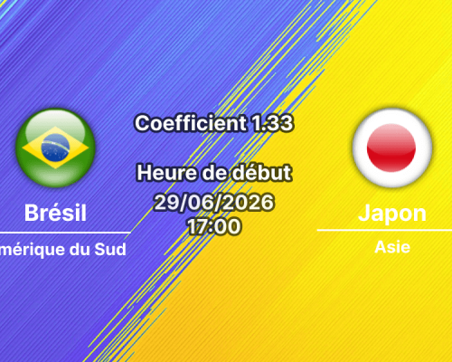 Pronostic Brésil Japon – NRG Stadium Houston, 16es de finale Coupe du Monde 2026, 29 juin