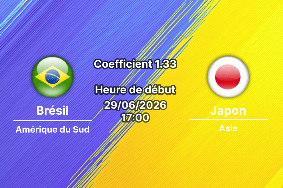 Pronostic Brésil Japon – NRG Stadium Houston, 16es de finale Coupe du Monde 2026, 29 juin