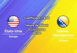 Pronostic États-Unis Bosnie-Herzégovine – Levi's Stadium Santa Clara, 16es de finale Coupe du Monde 2026, 2 juillet