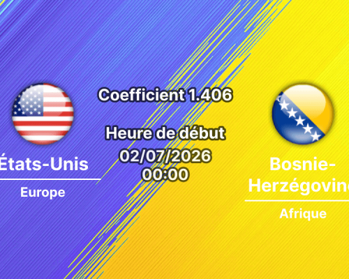 Pronostic États-Unis Bosnie-Herzégovine – Levi's Stadium Santa Clara, 16es de finale Coupe du Monde 2026, 2 juillet