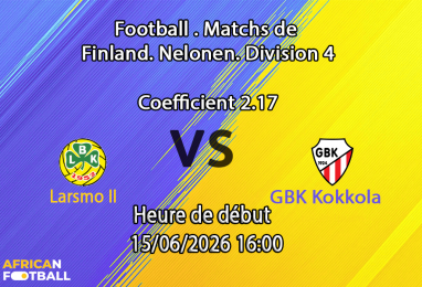 Pronostic Larsmo II GBK Kokkola – Nelonen Keski-Pohjanmaa journée 13 à Idrottspark TN Larsmo, 15 juin 2026