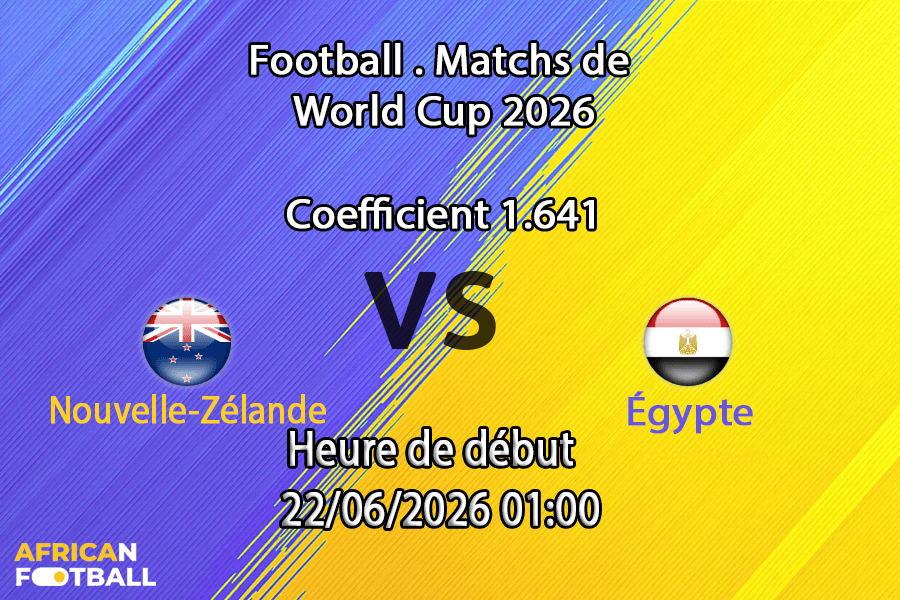Pronostic Nouvelle-Zélande Égypte – BC Place Vancouver, Coupe du Monde 2026, groupe G, 22 juin