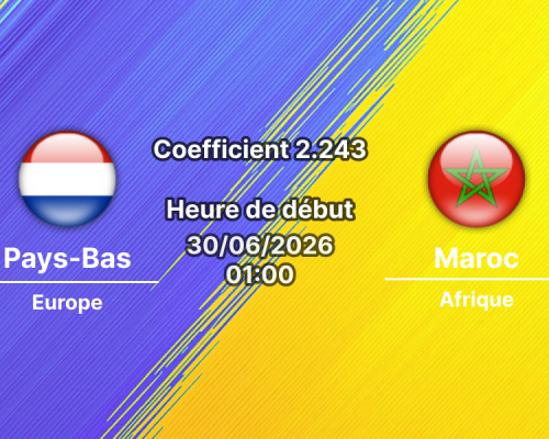Pronostic Pays-Bas Maroc – Estadio BBVA Guadalupe, 16es de finale Coupe du Monde 2026, 30 juin