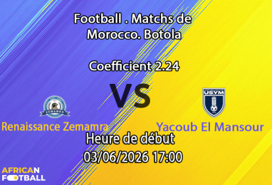 Pronostic Renaissance Zemamra - Yacoub El Mansour