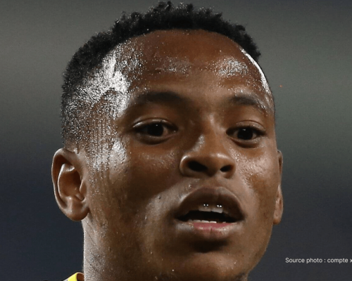 Relebohile Mofokeng en action avec les Bafana Bafana, préparation Coupe du monde 2026