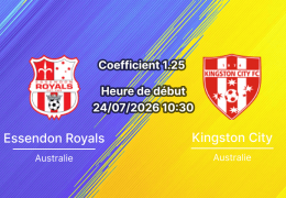 Pronostic Essendon Royals Kingston City – Cross Keys Reserve Melbourne, VPL2 24 juillet 2026