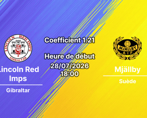 Pronostic Lincoln Red Imps Mjällby AIF – Europa Point Sports Complex Gibraltar, UEFA Champions League QR2 Retour, 28 juillet 202
