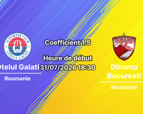 Pronostic Otelul Galati Dinamo Bucuresti – Stadionul Otelul Galati, Liga 1 Roumanie 2026-27, 31 juillet