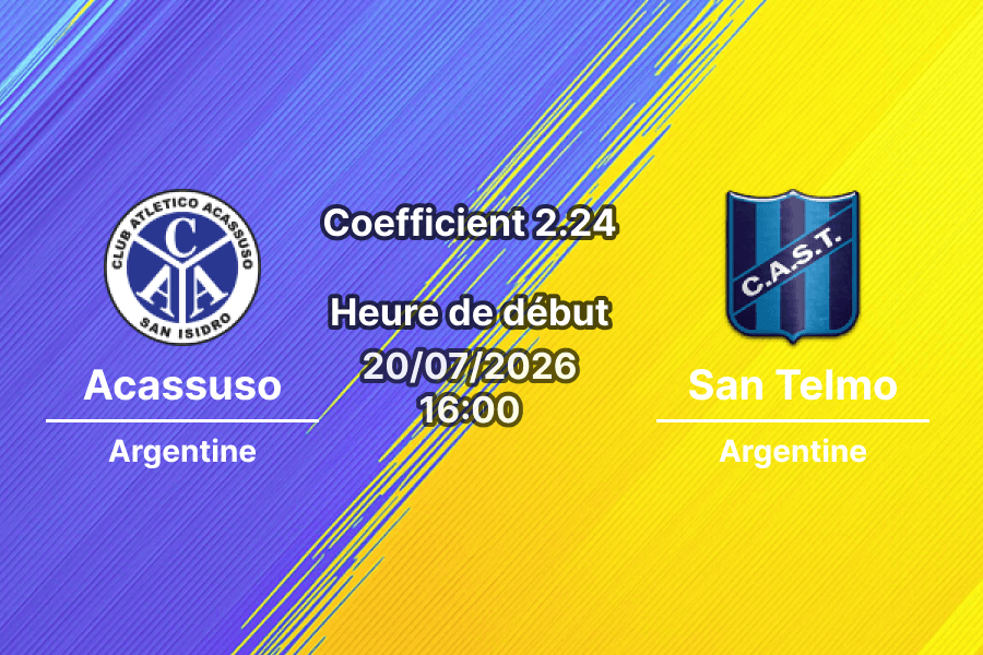 Pronostic Acassuso San Telmo – Estadio Armenia Ingeniero Maschwitz, Primera Nacional Argentine Round 21, 20 juillet 2026