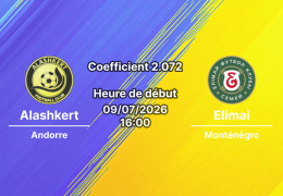 Pronostic Alashkert Elimai – Stade FFA Academy Erevan, Ligue Conférence UEFA qualification 9 juillet 2026