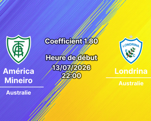 Pronostic América Mineiro Londrina – Stade Independência Belo Horizonte, Campeonato Brasileiro Série B Tour 17, 13 juillet 2026