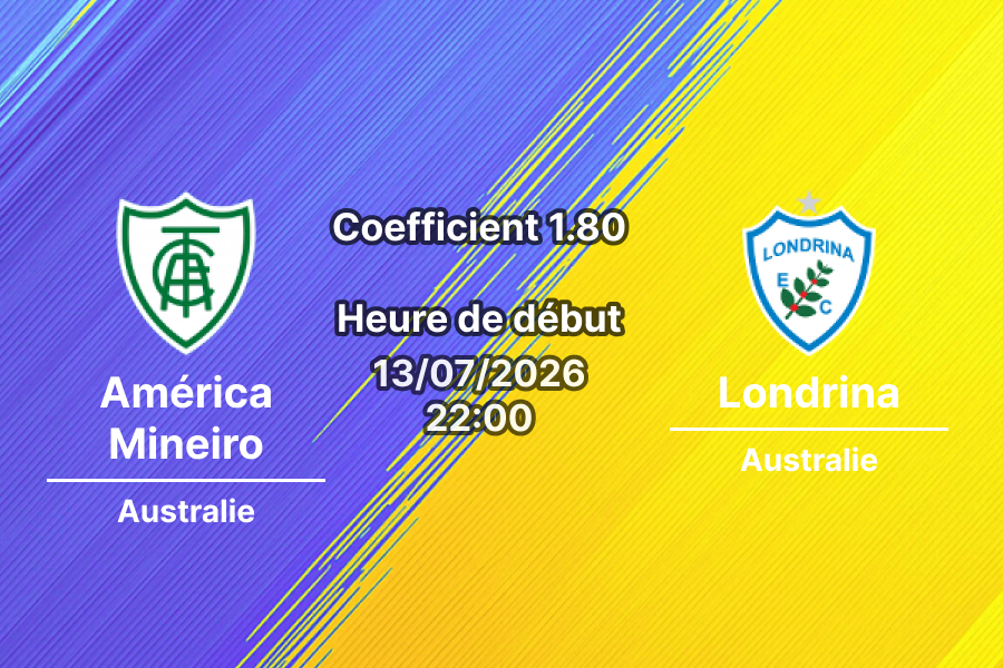 Pronostic América Mineiro Londrina – Stade Independência Belo Horizonte, Campeonato Brasileiro Série B Tour 17, 13 juillet 2026
