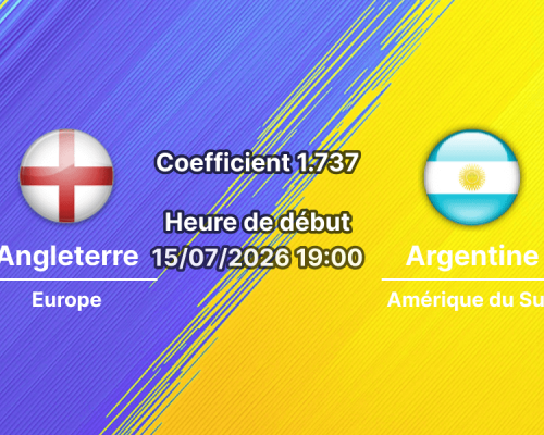 Pronostic Angleterre Argentine – Mercedes-Benz Stadium Atlanta, demi-finale Coupe du Monde 2026, 15 juillet 2026