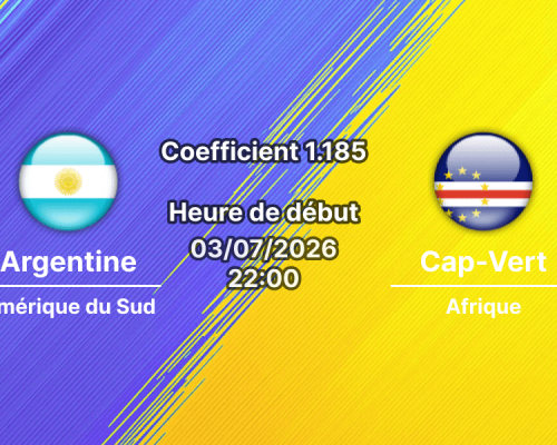 Pronostic Argentine Cap-Vert – Hard Rock Stadium Miami Gardens, 16e de finale Coupe du Monde 2026, 3 juillet 2026