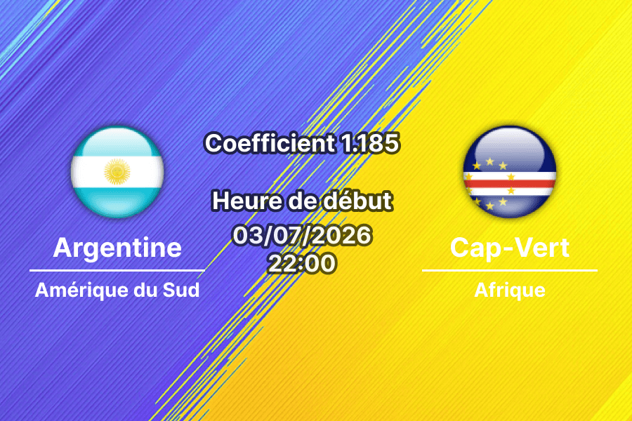 Pronostic Argentine Cap-Vert – Hard Rock Stadium Miami Gardens, 16e de finale Coupe du Monde 2026, 3 juillet 2026