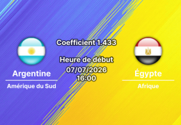 Pronostic Argentine Égypte – Mercedes-Benz Stadium Atlanta, 8e de finale Coupe du Monde 2026, 7 juillet 2026