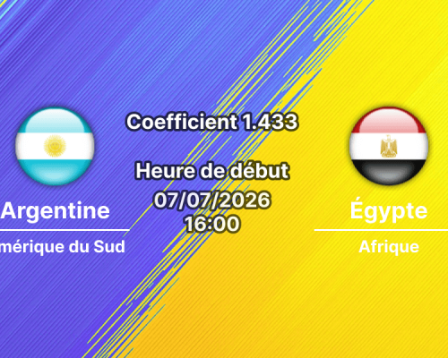 Pronostic Argentine Égypte – Mercedes-Benz Stadium Atlanta, 8e de finale Coupe du Monde 2026, 7 juillet 2026