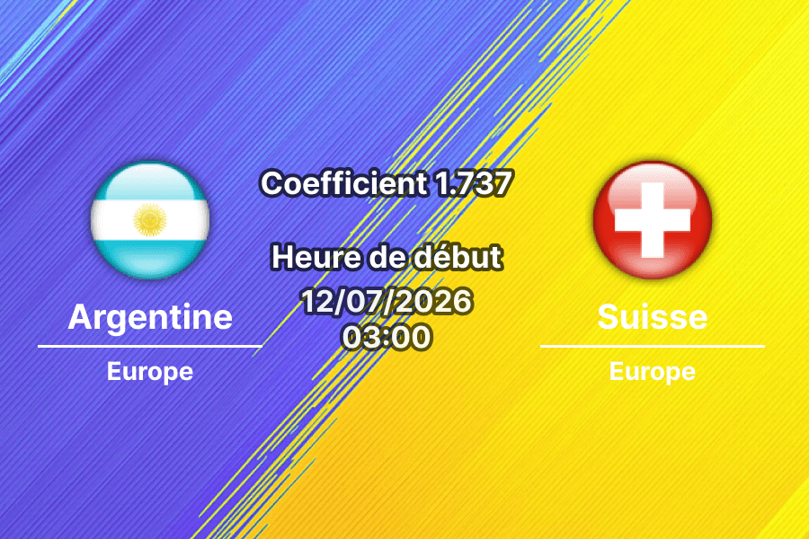 Pronostic Argentine Suisse – Arrowhead Stadium Kansas City, quart de finale Coupe du Monde 2026, 12 juillet 2026