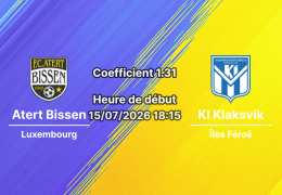 Pronostic Atert Bissen KI Klaksvik – Stade de Luxembourg, Ligue des Champions UEFA Q1 match retour, 15 juillet 2026
