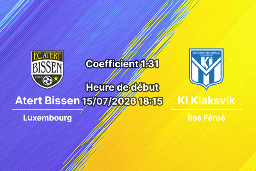 Pronostic Atert Bissen KI Klaksvik – Stade de Luxembourg, Ligue des Champions UEFA Q1 match retour, 15 juillet 2026