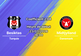 Pronostic Besiktas Midtjylland – Vodafone Park Istanbul Turquie, Ligue Europa UEFA 2e tour qualificatif aller, 23 juillet 2026