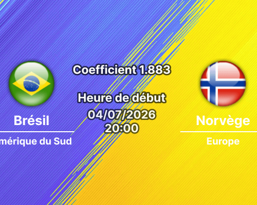 Pronostic Brésil Norvège – MetLife Stadium East Rutherford, 8e de finale Coupe du Monde 2026, 5 juillet 2026