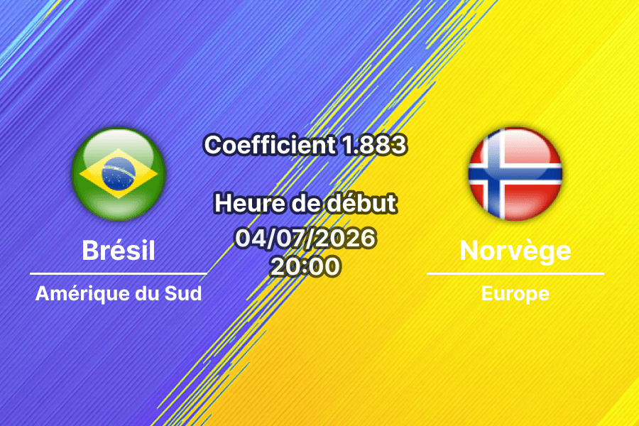 Pronostic Brésil Norvège – MetLife Stadium East Rutherford, 8e de finale Coupe du Monde 2026, 5 juillet 2026
