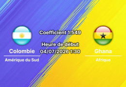 Pronostic Colombie Ghana – Arrowhead Stadium Kansas City, 16e de finale Coupe du Monde 2026, 4 juillet 2026