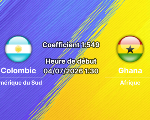 Pronostic Colombie Ghana – Arrowhead Stadium Kansas City, 16e de finale Coupe du Monde 2026, 4 juillet 2026