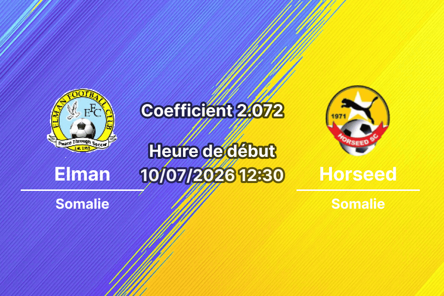 Pronostic Elman Horseed – Mogadishu Stadium, Somalie Premier League, 10 juillet 2026