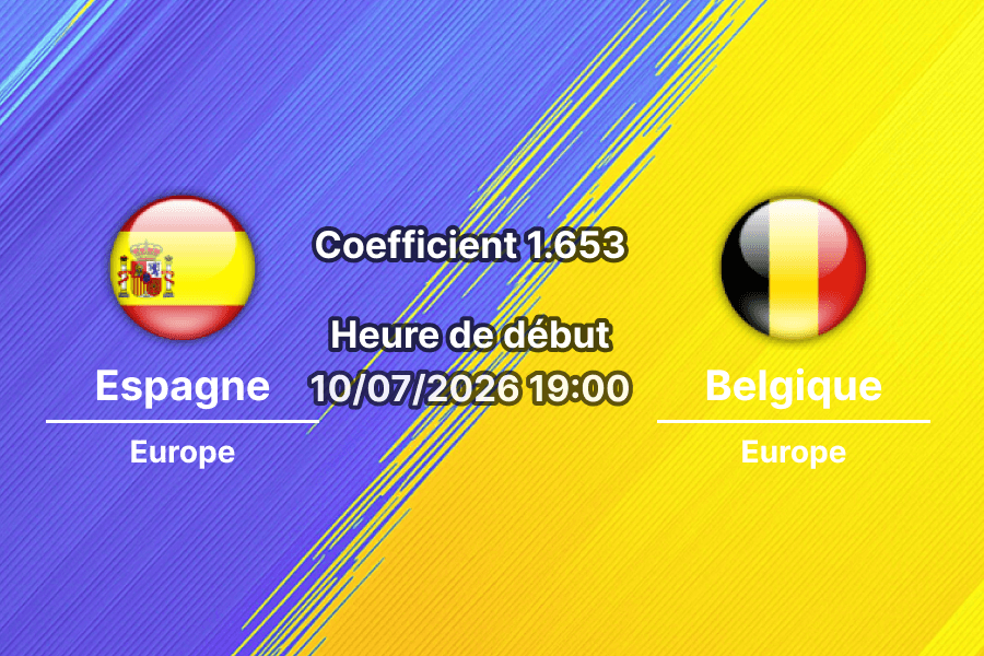 Pronostic Espagne Belgique – SoFi Stadium Inglewood, quart de finale Coupe du Monde 2026, 10 juillet 2026