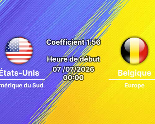 Pronostic États-Unis Belgique – Lumen Field Seattle, 8e de finale Coupe du Monde 2026, 7 juillet 2026