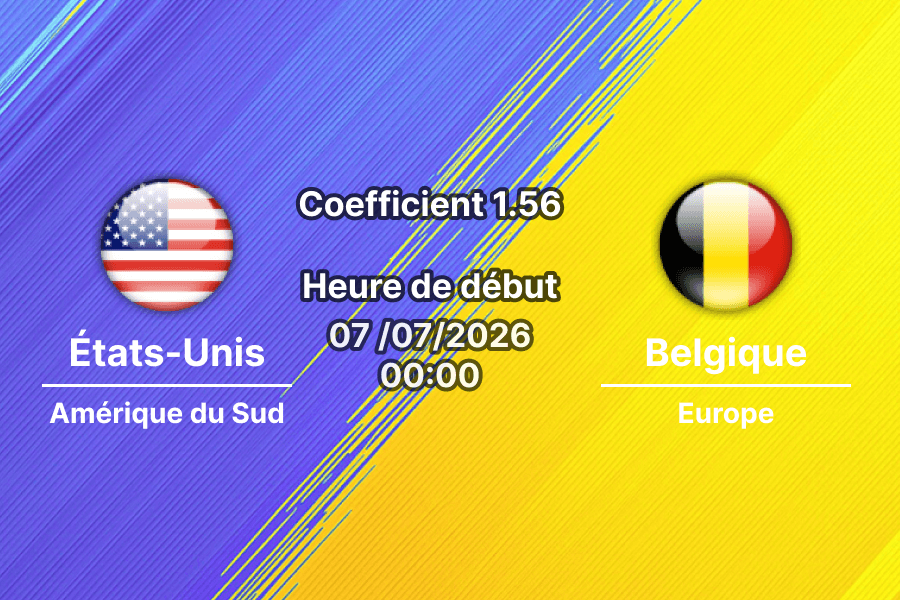 Pronostic États-Unis Belgique – Lumen Field Seattle, 8e de finale Coupe du Monde 2026, 7 juillet 2026