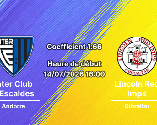 Pronostic Inter Escaldes Lincoln Red Imps – match retour UCL qualif., Estadi Nacional d'Andorra, 14 juillet 2026