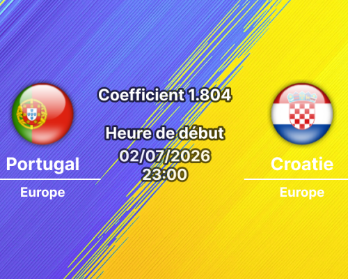 Pronostic Portugal Croatie – BMO Field Toronto, 16e de finale Coupe du Monde 2026, 2 juillet 2026