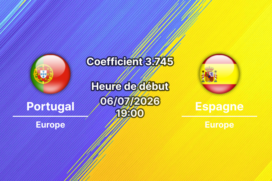 Pronostic Portugal Espagne – AT&T Stadium Arlington Dallas, 8e de finale Coupe du Monde 2026, 6 juillet 2026