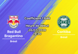 Pronostic Red Bull Bragantino Coritiba – Cícero de Souza Marques Bragança Paulista, Brasileirão Série A Tour 20, 26 juillet 2026