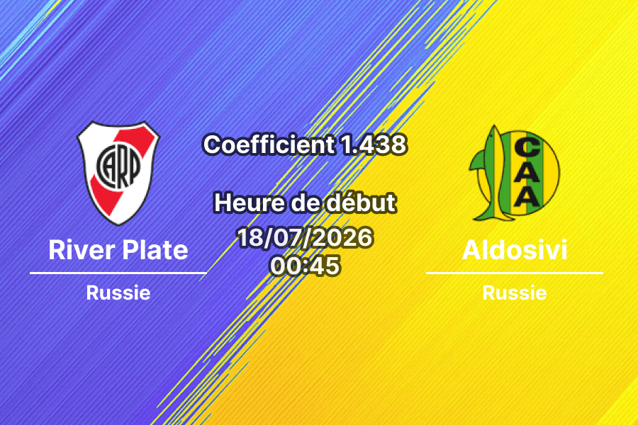 Pronostic River Plate Aldosivi – Stade Padre Ernesto Martearena Salta, Copa Argentina 1/16 de finale 18 juillet 2026