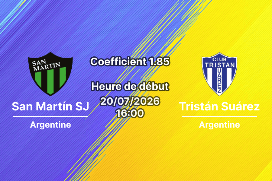 Pronostic San Martín San Juan Tristán Suárez – Estadio Ingeniero Hilario Sánchez San Juan, Primera Nacional Argentine Round 21, 20 juillet 2026