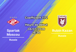 Pronostic Spartak Moscou Rubin Kazan – Otkrytie Arena Moscou, Amical de présaison, 7 juillet 2026
