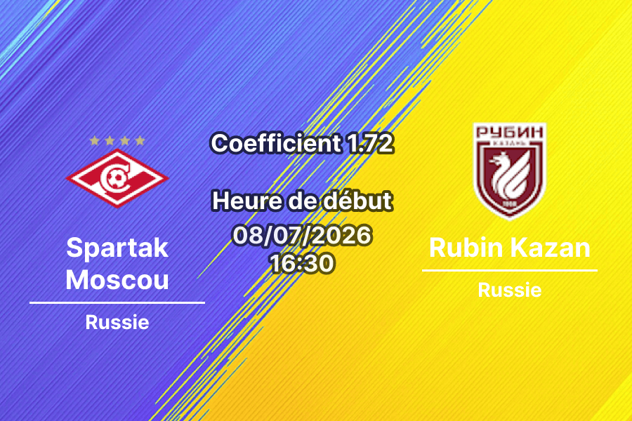 Pronostic Spartak Moscou Rubin Kazan – Otkrytie Arena Moscou, Amical de présaison, 7 juillet 2026